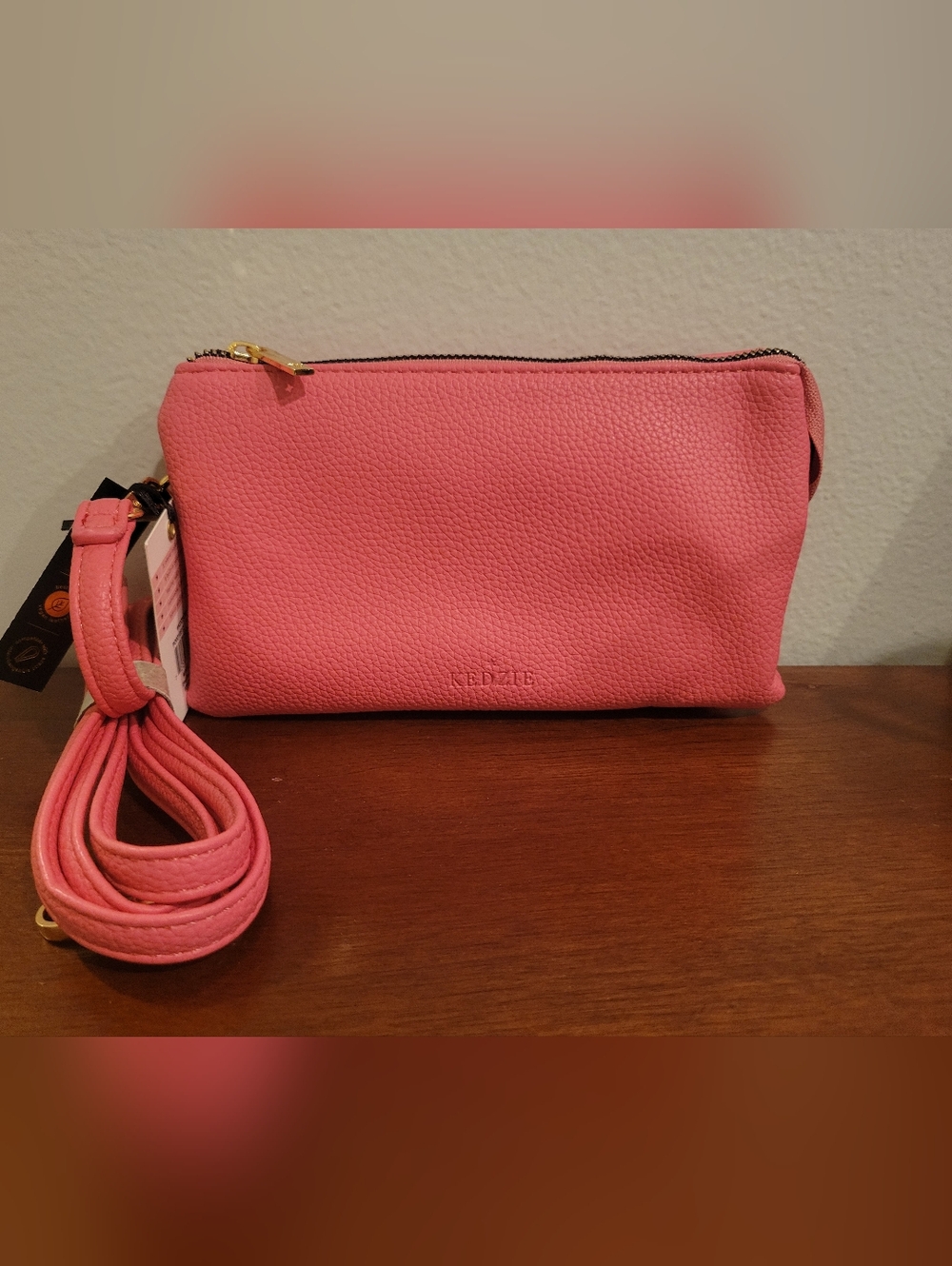 Kedzie : Eclipse Convertible Wallet Crossbody Pink Pebbled Crossbody Bag